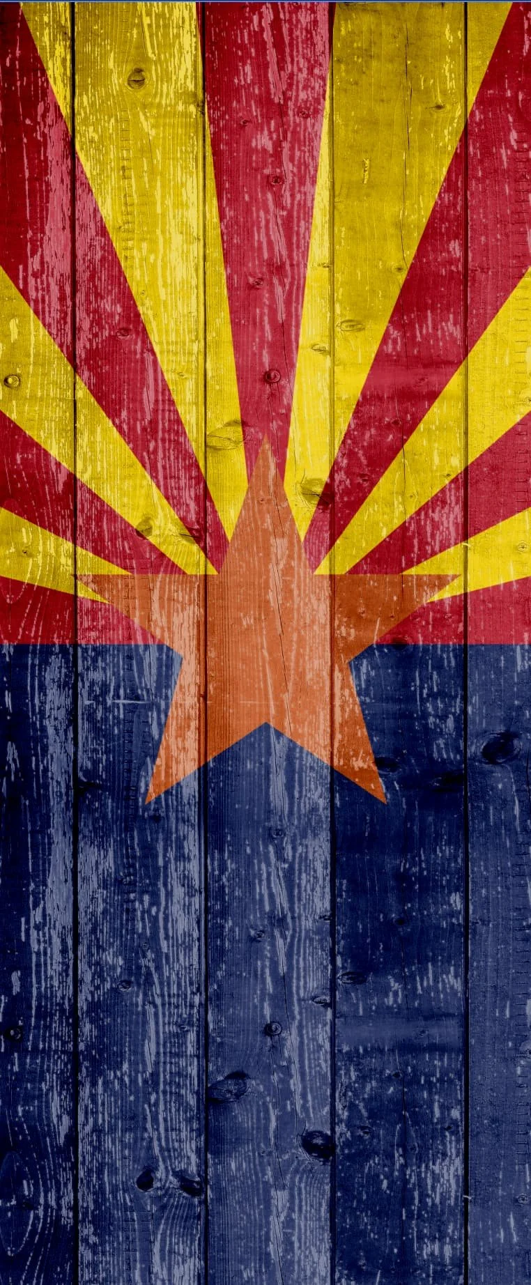 Wooden Mural Arizona Flag - Custom Printed Door Wrap